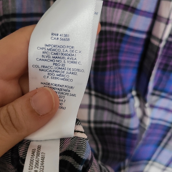 Chaps Creek Lane Checkered Flannel Print Button Down Shirt Size Medium NWT - Picture 9 of 9